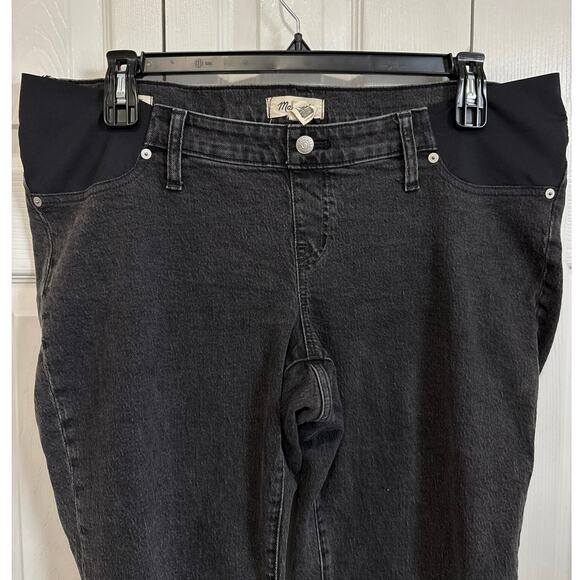 Madewell Maternity Side-Panel Perfect Vintage Jeans in Faded Black Lunar Wash 33 - Picture 3 of 10